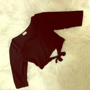 Jame Black Crop Top tie Up Cut out Back Sz Small